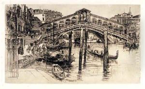 The Rialto, Venice by Frank Duveneck