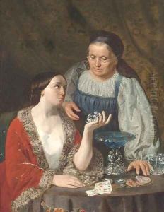 The fortune teller by Frank Duveneck