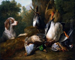 Still Life with Dog and Game by Alexandre-Francois Desportes
