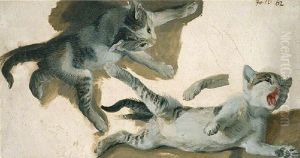 Sketches of a Kitten by Alexandre-Francois Desportes
