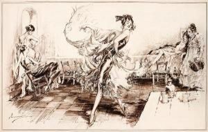 Spanish Dancer With Four Other Women by John Neill