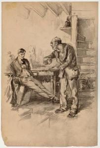 A Man Lectures A Younger Man In The Basement