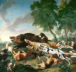 Wild Boar Hunt by Alexandre-Francois Desportes