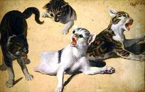 Four Studies of Kittens by Alexandre-Francois Desportes