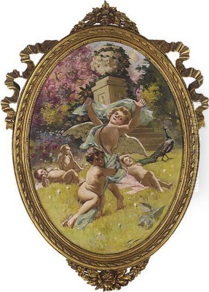 Cherubs In A Summer Garden - view 1