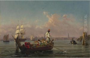 In The Lagoon, Venice by Friedrich Nerly