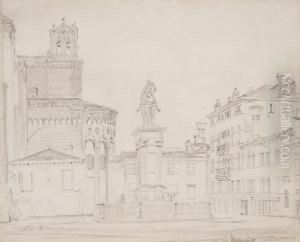 Das Reiterstandbild Des Bartolomeo Colleoni Vor Der Kirche Ss Das Reiterstandbild Des Bartolomeo Colleoni Vor Der Kirche Ss