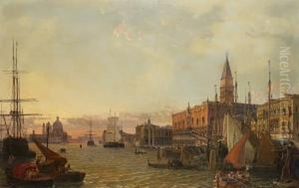 The Riva Degli Schiavoni,
Venice, With The Doge's Palace, The Piazzetta San Marco And Santa Maria
Della Salute Beyond by Friedrich Nerly