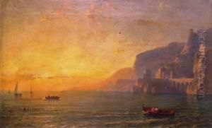 Marina Al Tramonto Con Barche Di Pescatori