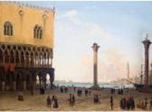 View From St Mark's Square Towards San Giorgio Maggiore by Friedrich Nerly