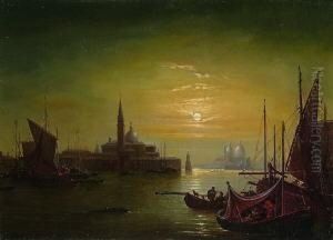 Venedig Bei Mondlicht. by Friedrich Nerly