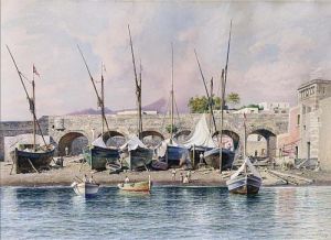 View Of A Dock Yard In An Italian Town