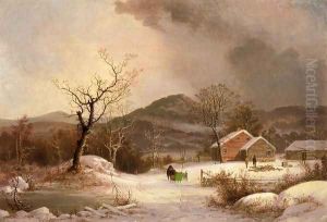 Farmstead and Sleigh in Winter