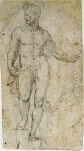 A Standing Nude With Subsidiary 
Studies Of A Male Head In Profileand A Bishop (recto); A Standing Nude 
(verso) by Bartolomeo Neroni