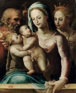 Sacra Famiglia Con San Giovannino E Santa Caterina by Bartolomeo Neroni