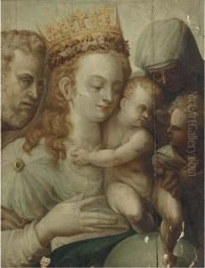 The Holy Family With Saints Anne And John The Baptist by Bartolomeo Neroni