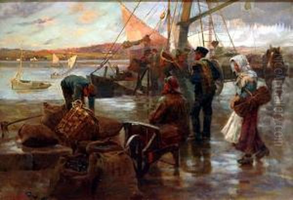 Landing Fish On The Quay - view 1