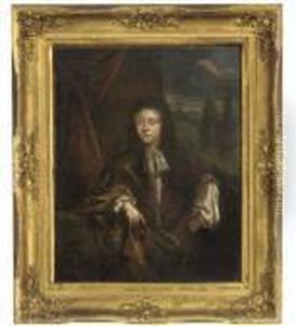 Portrait Of A Gentleman, Small Three-quarter-length, In A Brownwrap