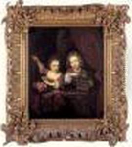 Portrait D'un Jeune Garcon Et De Sa Soeur, Dans Une Fenetre