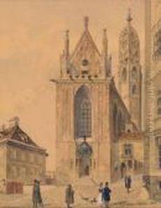 Betitelt "kirche Maria Am Gestade 1820" by Max Neubauer