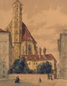 Betitelt "minoritenkirche 1845" by Max Neubauer