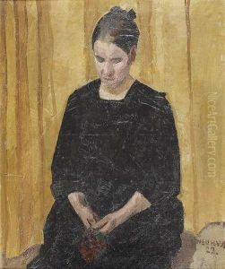 "frau Mit Nelken". by Werner Neuhaus