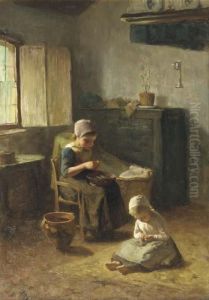 Mother's Little Helpers by Albertus Johan Neuhuys