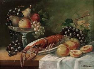 Obststillleben Mit Languste by Abraham Neumann