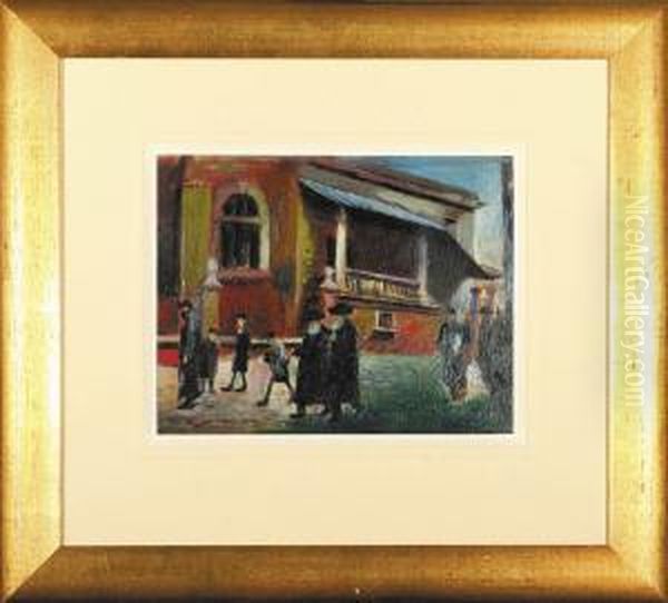 Zydzi Przed Synagoga - view 1