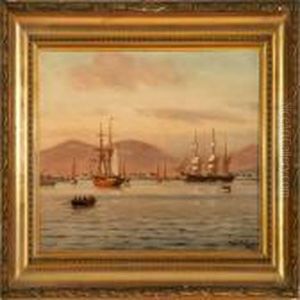 Harbour Scene From Iceland by Carl Johan Neumann
