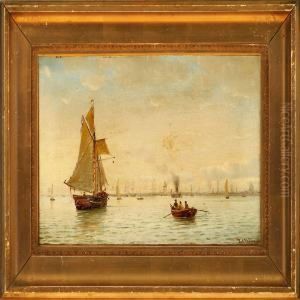 Harbour Scene Fromcopenhagen by Carl Johan Neumann