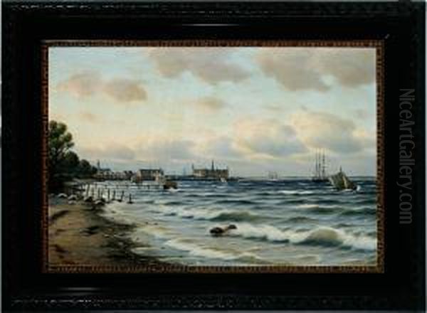 A Danish Coastal Scenery Elsinore Castle In The Background - view 1