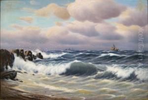 'skibe For Klippekyst Antagelig Kullen' (ships At Sea) by Johann Neumann