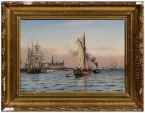Ships In Harbor by Johann Neumann