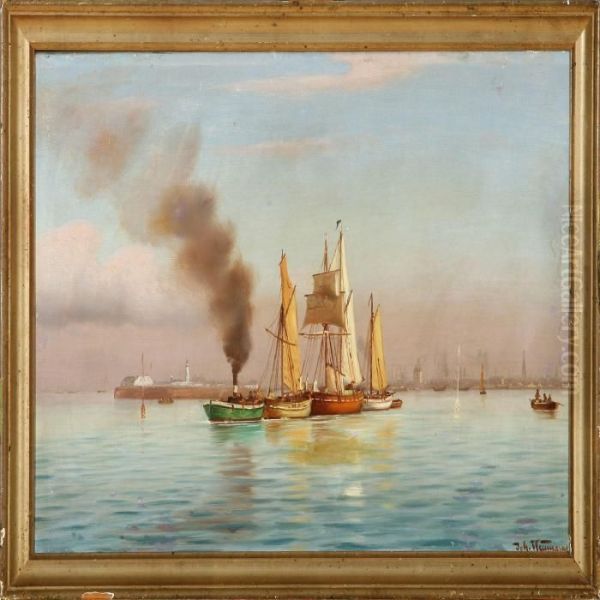 Ships In Copenhagen Harbour - view 1