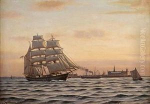 Voiliers Au Coucher Du Soleil