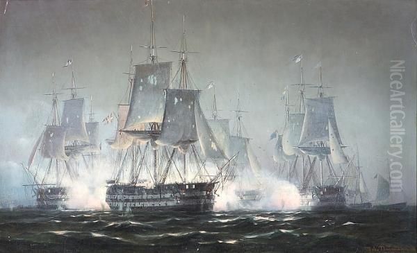 The 'prins Christian Frederik' In The Battle Of Zealand Point - view 1