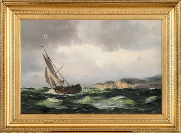 Seascape With Ships In A Stormy Weather - view 1