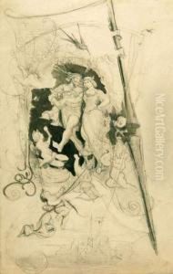 Der Gluckliche Burgherr Und Seine Braut. by Eugen Neureuther