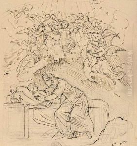 Illustration Zum "standchen" Von Ludwig Uhland. by Eugen Neureuther