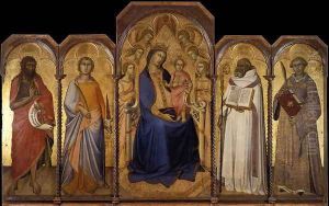 Virgin and Child with Saints 1362 by Luca Di Tomme