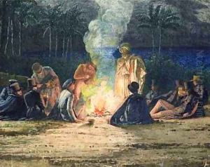 Artists in the Desert by Moonlight by Richard Dadd