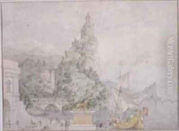 Landscape Composition Study for a Drop Scene for the Theatre at Broadmoor Asylum - view 1