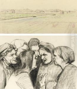 A Dutch Bulb Field by Ferdinand Hart Nibbrig