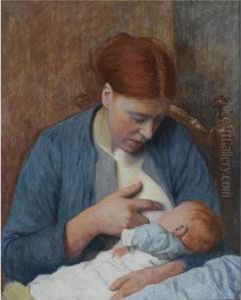 Eef Puik, Moeder Haar Kind De Borst Gevende by Ferdinand Hart Nibbrig