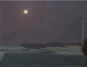 Landscape By Moonlight by Ferdinand Hart Nibbrig