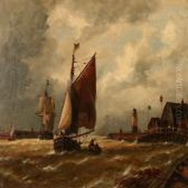 Harbour Scene With Sailing Ships - view 1