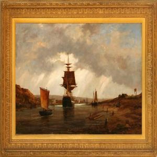 River Scene With Lively Ship Traffic - view 1
