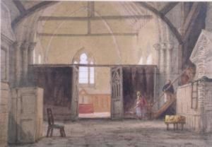 Figures In A Church Interior by Richard Henry Nibbs