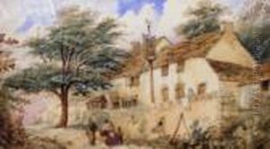 Country Inn With Figures by Richard Henry Nibbs